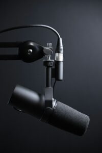 Studio microphone ready for recording